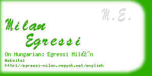 milan egressi business card